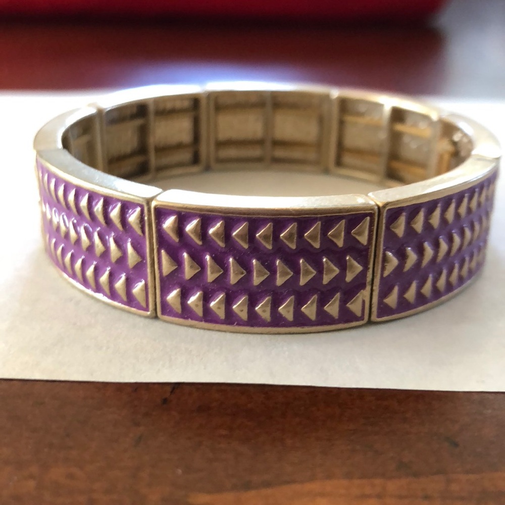 Stretch purple and gold bracelet